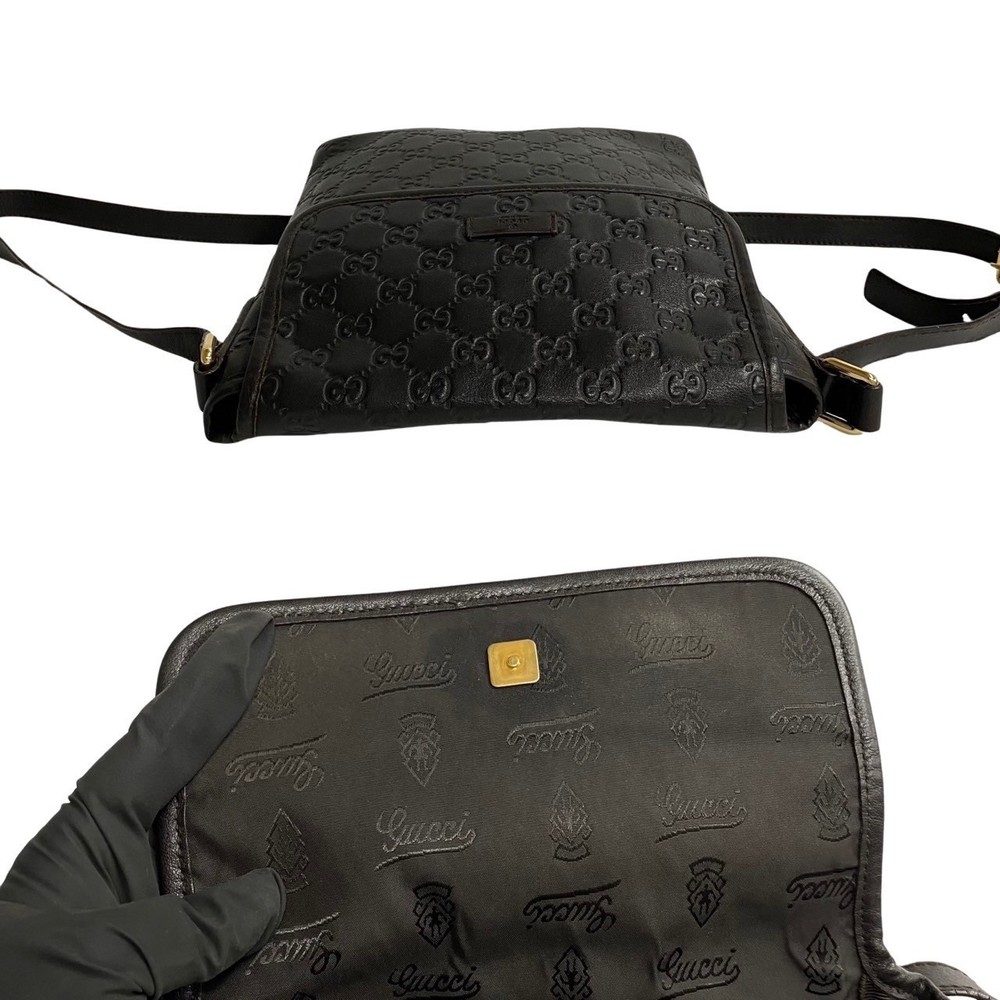 Gucci Shima GG Pattern Leather Mini Bag Pochette Brown - Picture 7 of 11